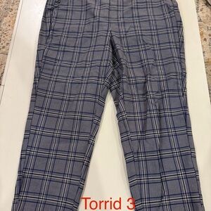 Torrid Women's Gray and Blue Plaid Pants